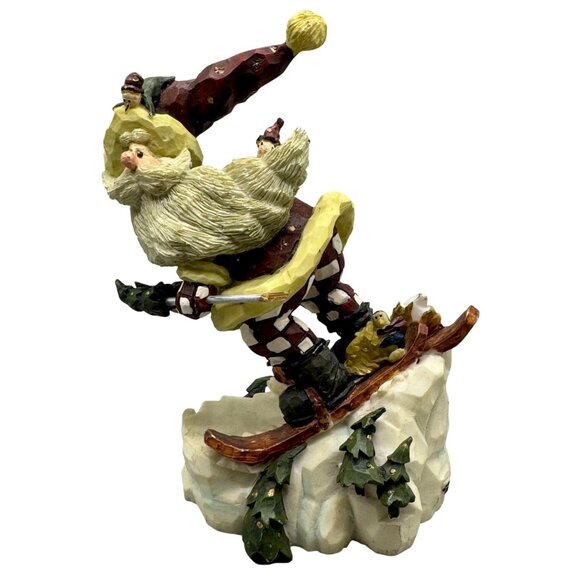 Vintage Carver's Choice 1998 Christmas Skiing Santa Claus 6" Tall READ - Picture 1 of 10